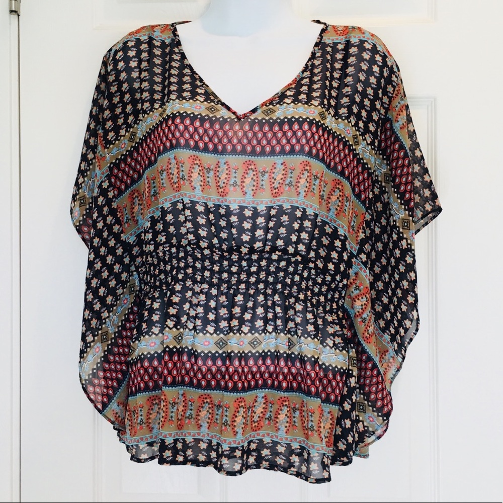 XXI Multicolor Batwing Blouse Top, size SP
